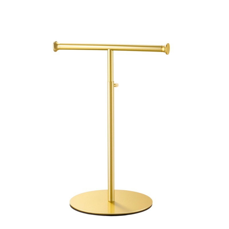 Double t bag display stand gold