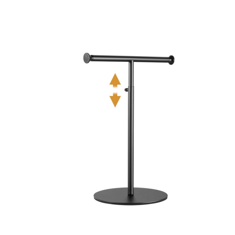 Double t bag display stand black