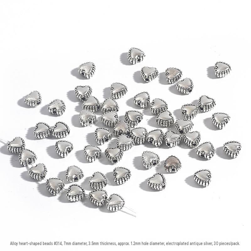 01 heart-shaped beads diameter 7mm thickness 3.5mm