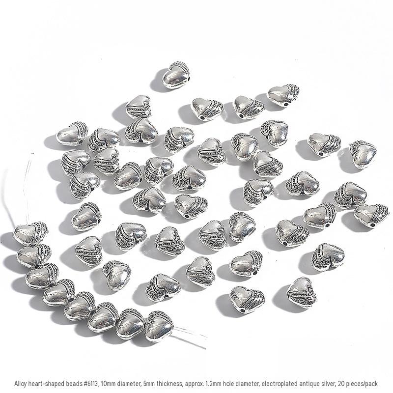 03 heart-shaped beads diameter 10mm thickness 5mm