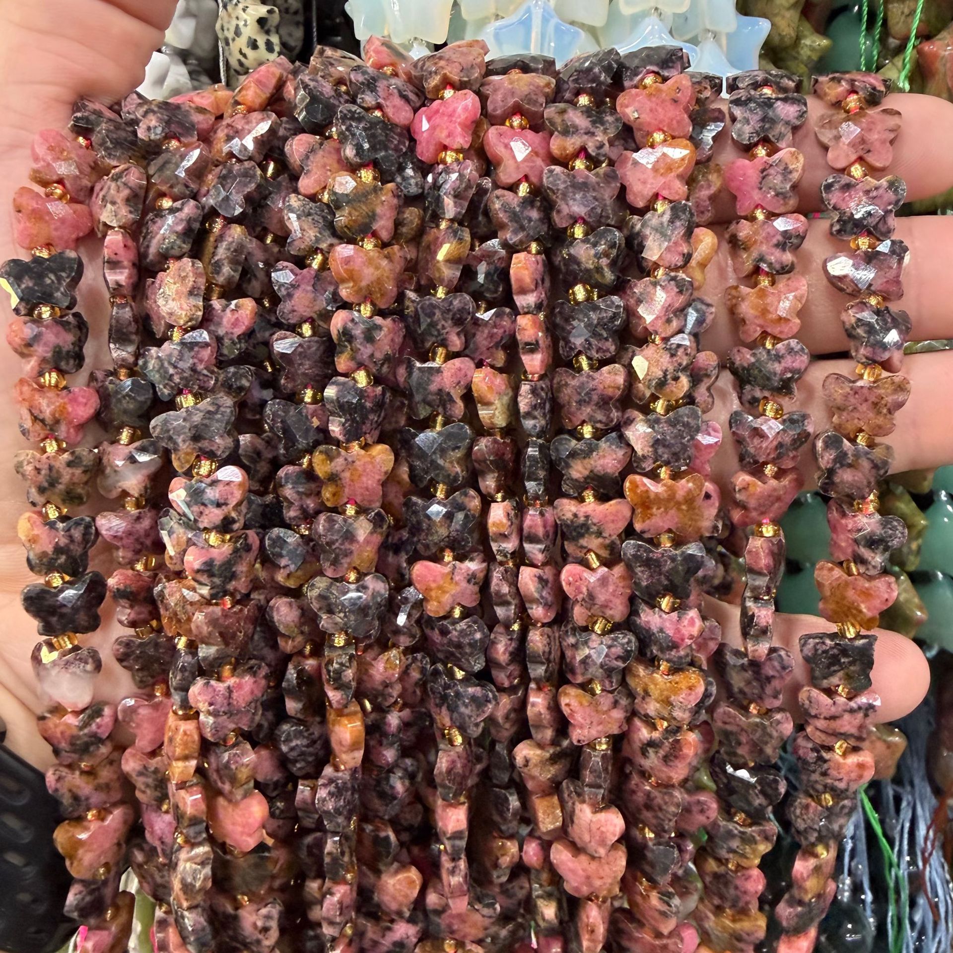black line Rhodonite