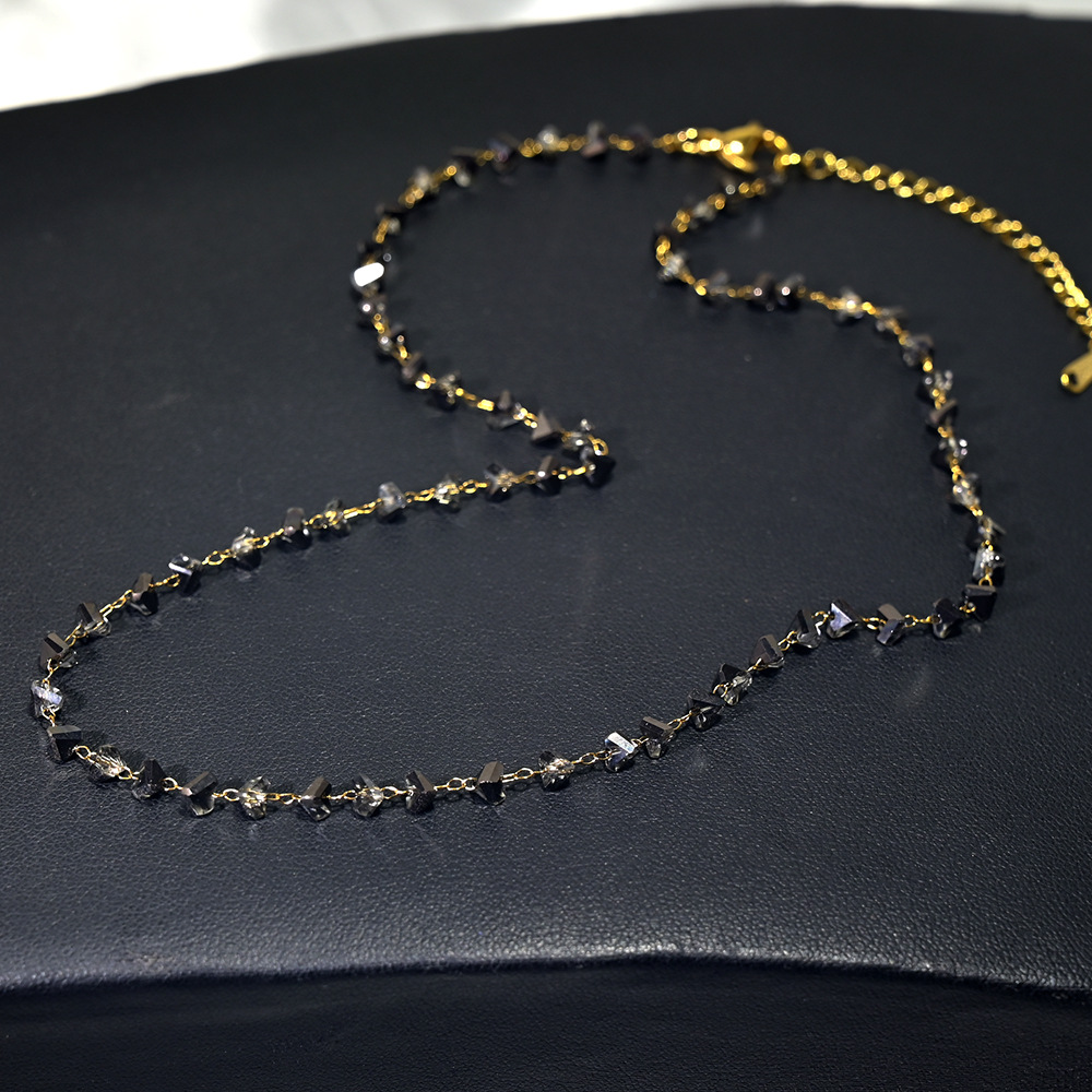 13-gold chain semi-transparent black