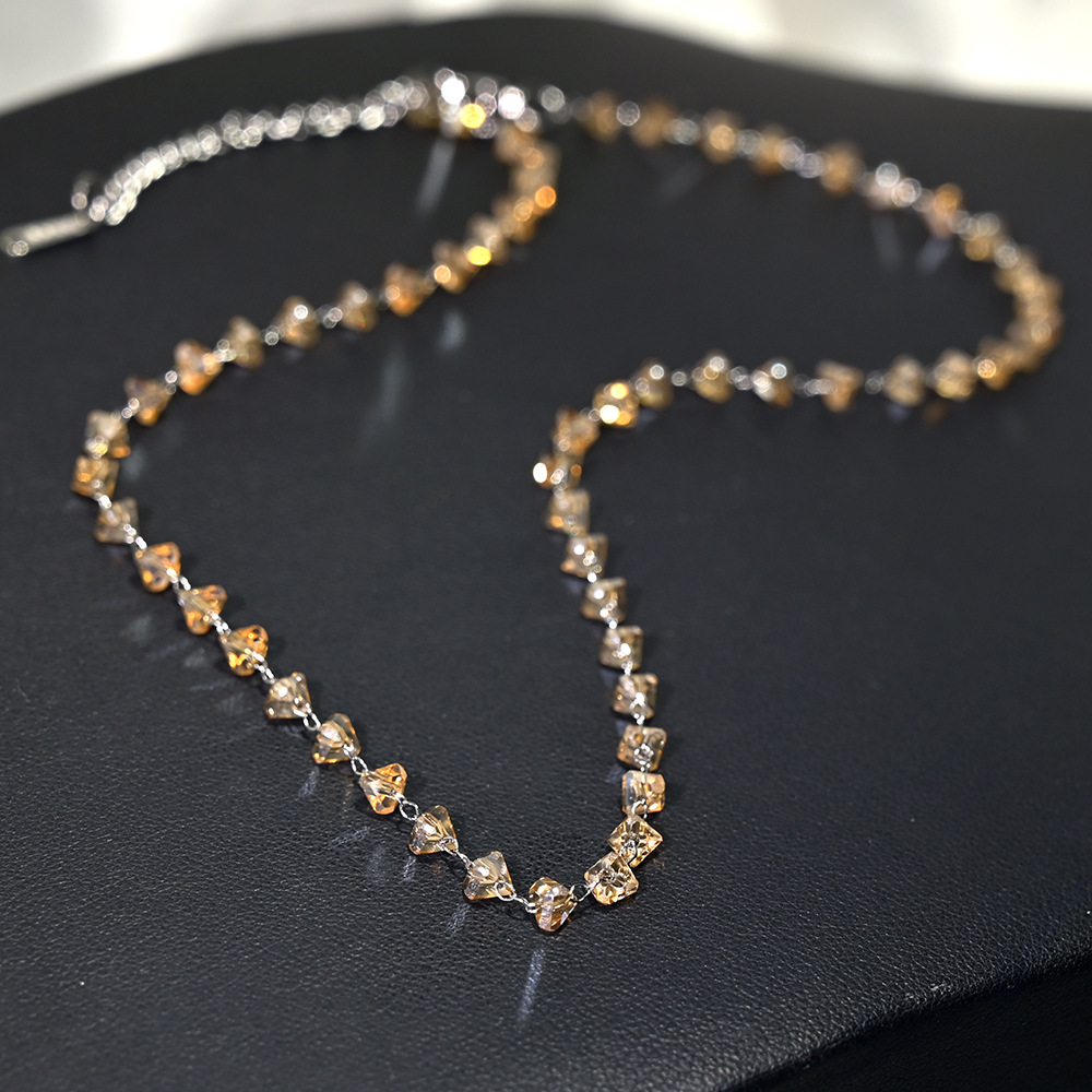28-silver chain amber gold