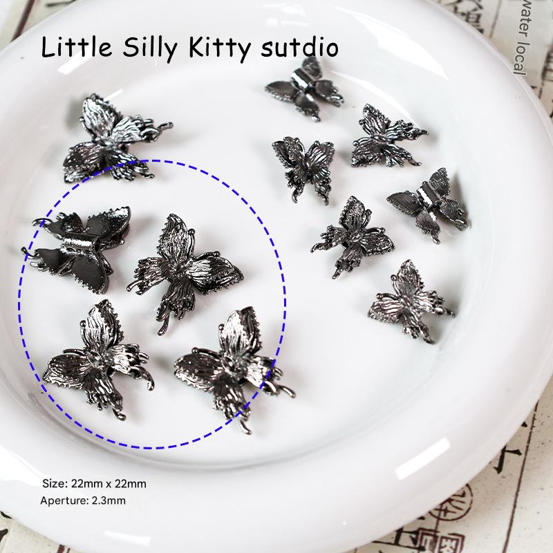 3pcs large gun black butterflies