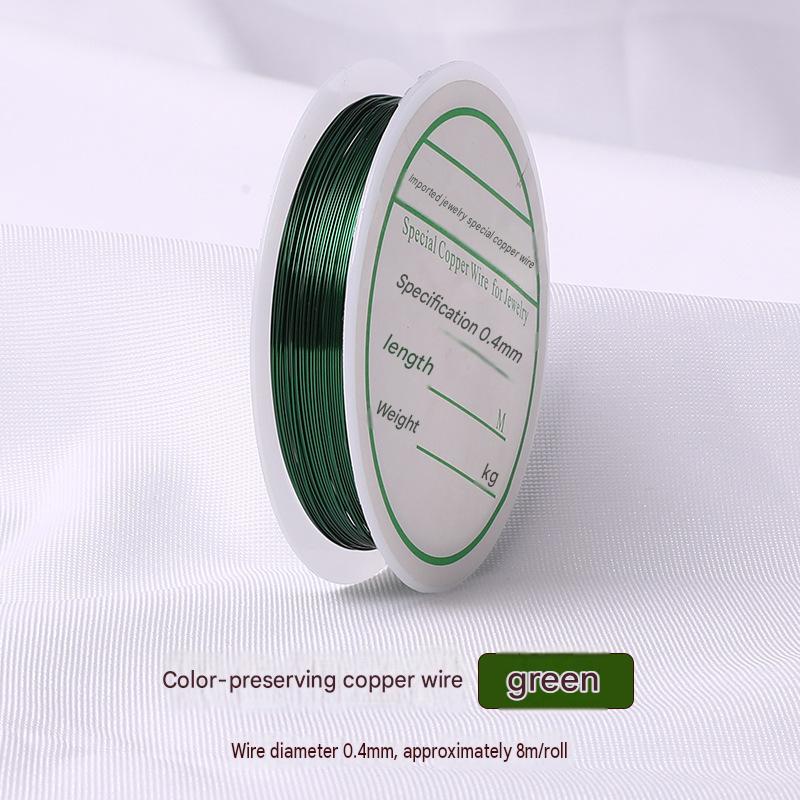 green/wire diameter 0.4mm/about 8m /roll
