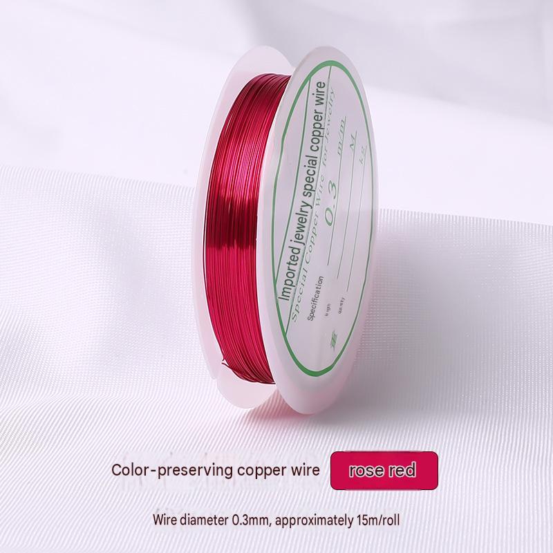rose red/wire diameter 0.3mm about 15m / roll