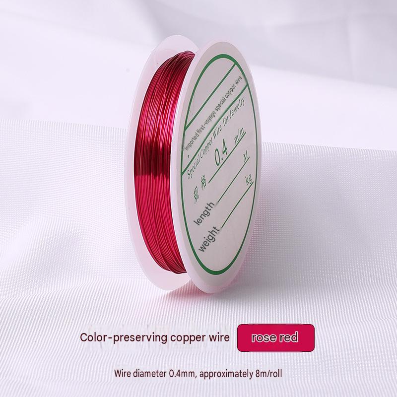 rose red/wire diameter 0.4mm about 8m / roll