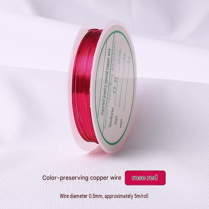 rose red/wire diameter 0.5mm, about 5m / roll