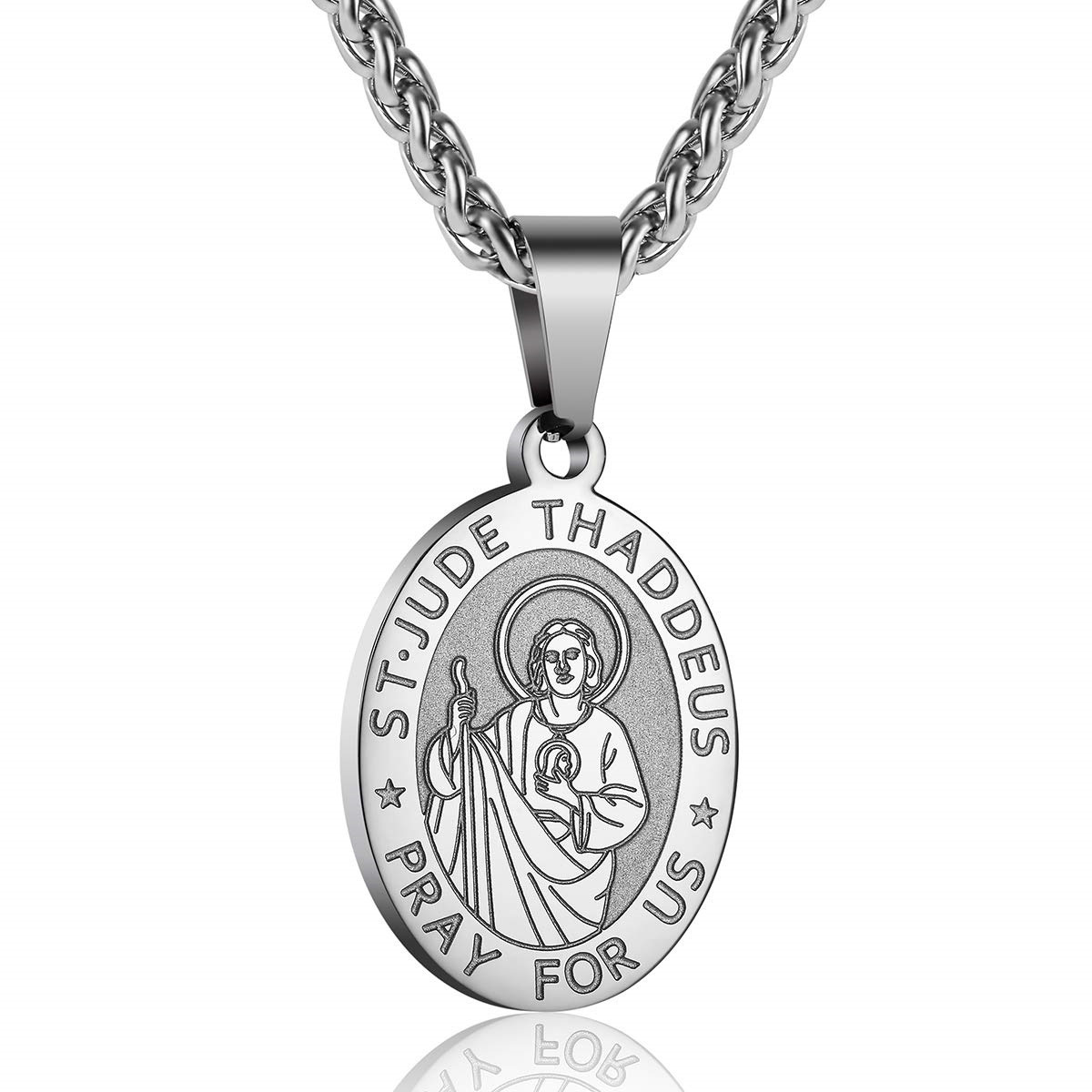 Saint jude silver necklace
