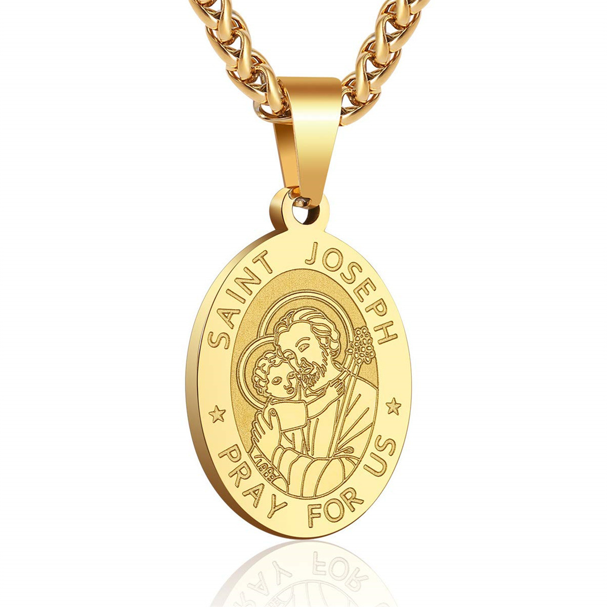 Saint joseph gold necklace