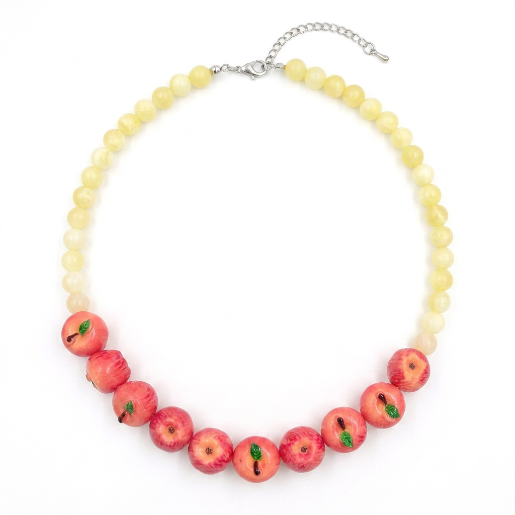 Red apple necklace  40cm