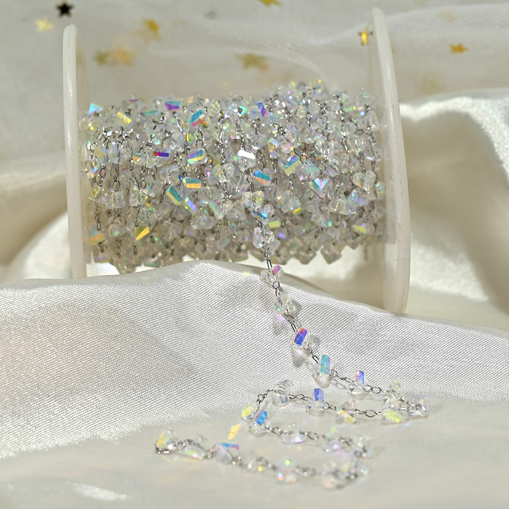 Lt036-silver chain white flash