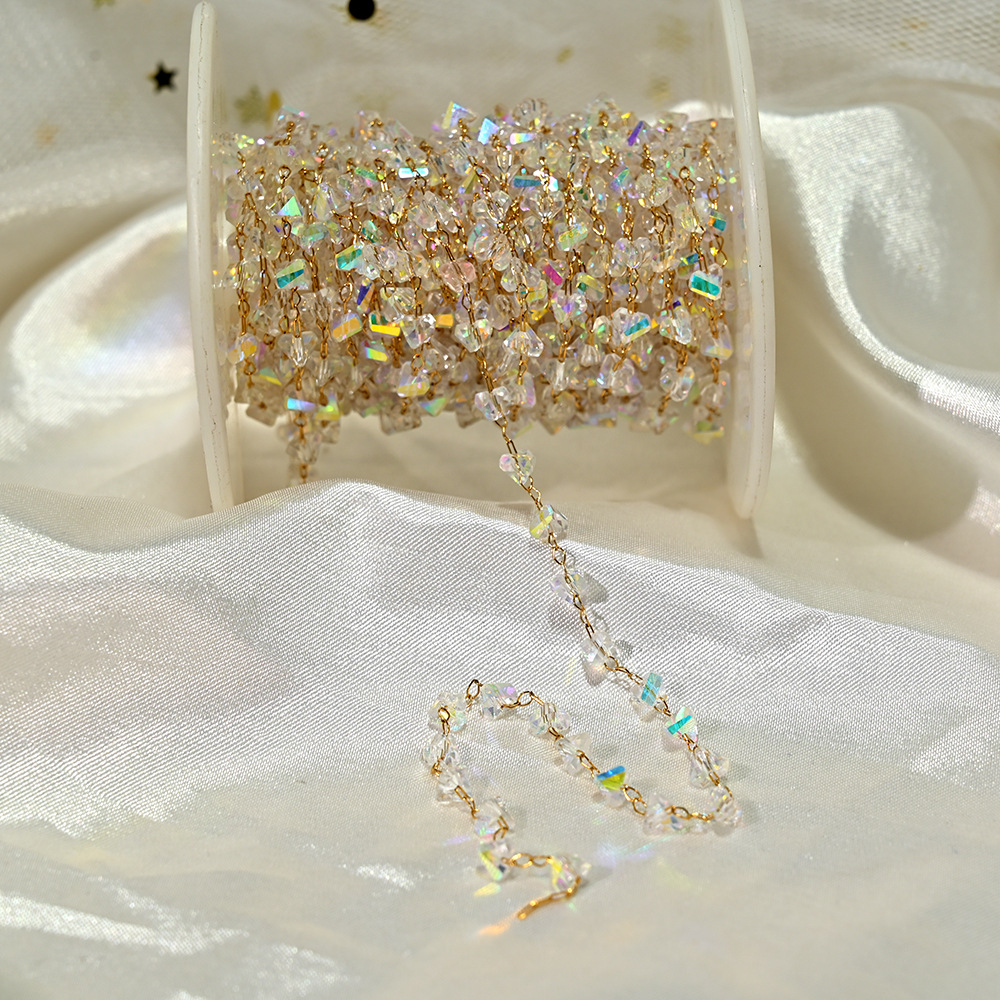 Lt037-gold chain white flash