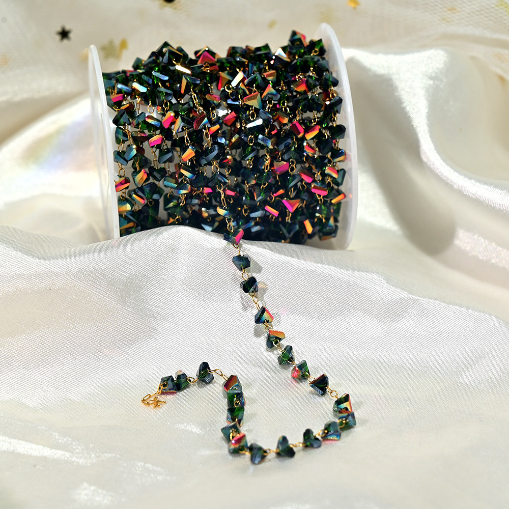 Lt038-gold chain dark green