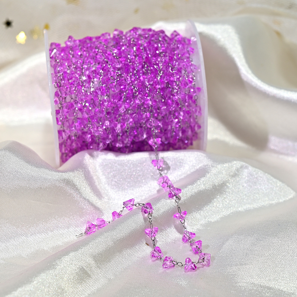 Lt040-silver chain roasted purple