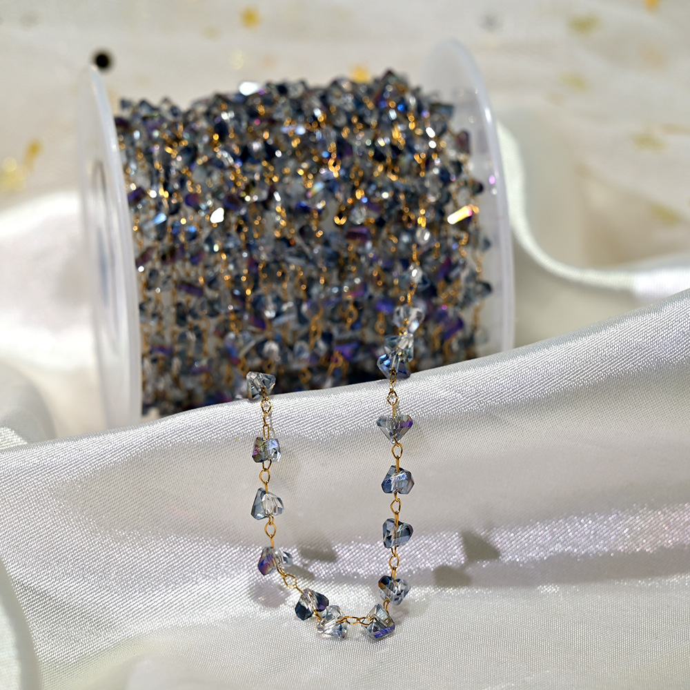 Lt042-gold chain semi-transparent purple