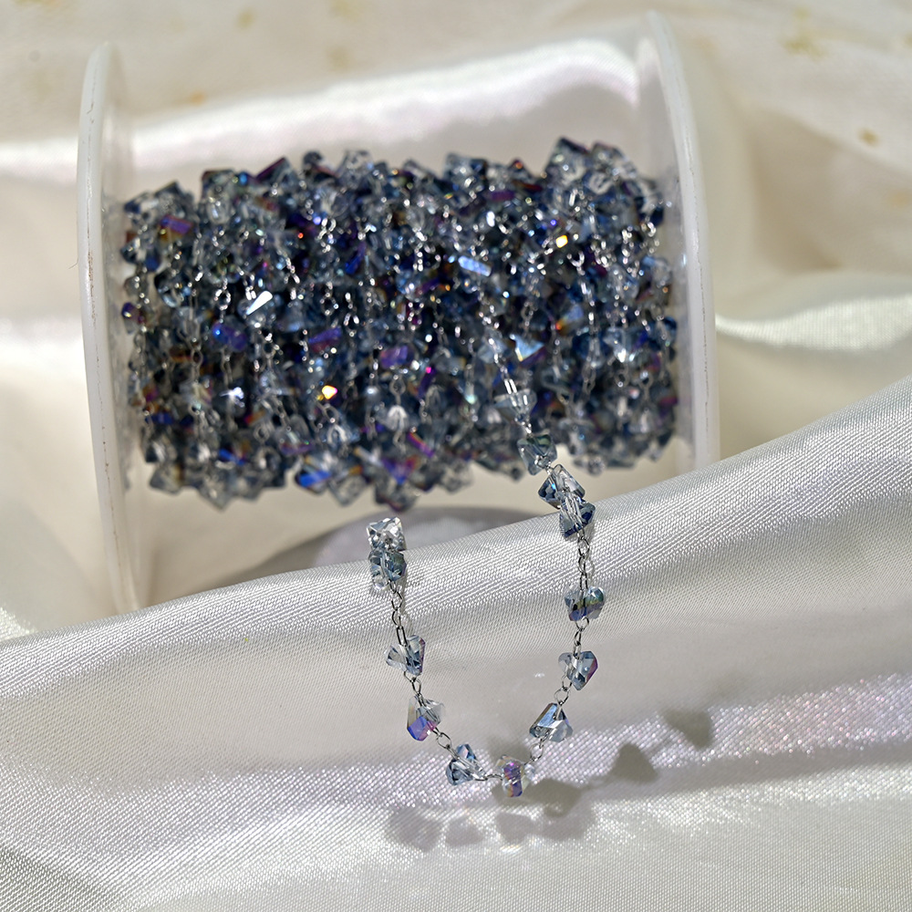 Lt043-silver chain translucent purple