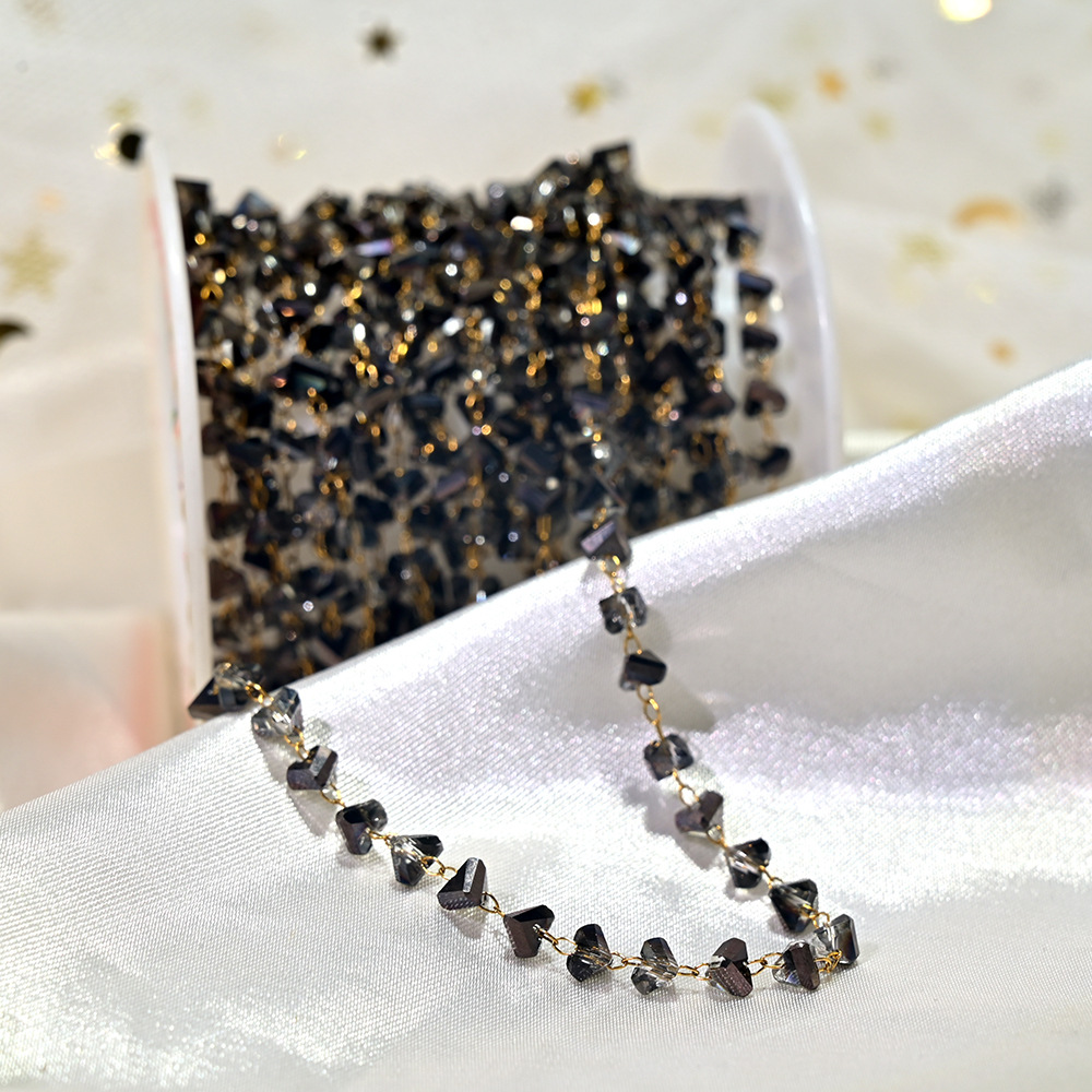 Lt047-gold chain semi-transparent black