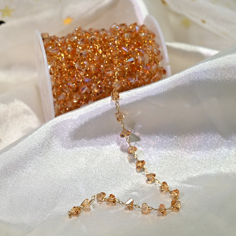 Lt048-gold chain amber gold