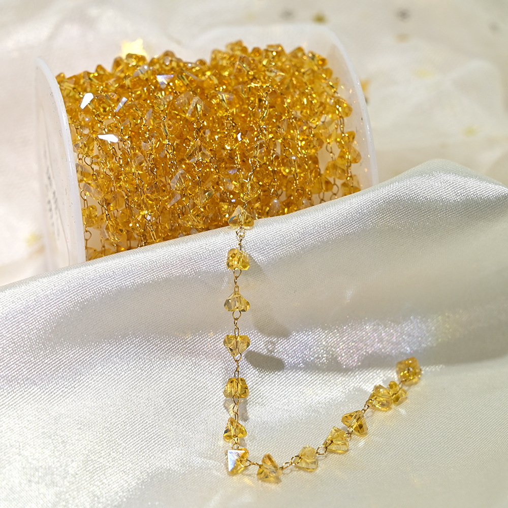 Lt063-gold chain light yellow ab