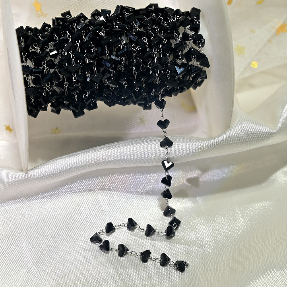 Lt064-silver chain black