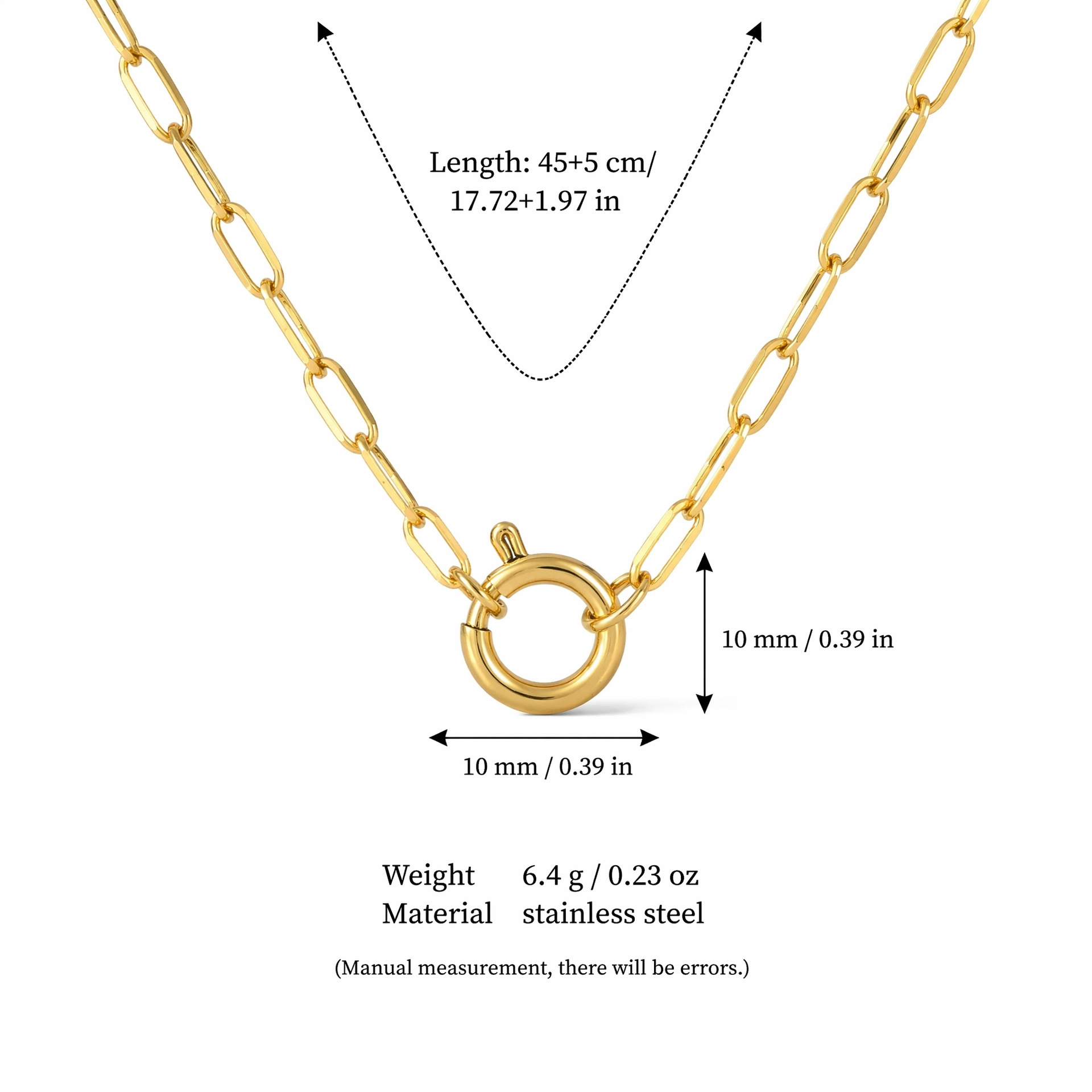 Little sailor buckle paper clip chain