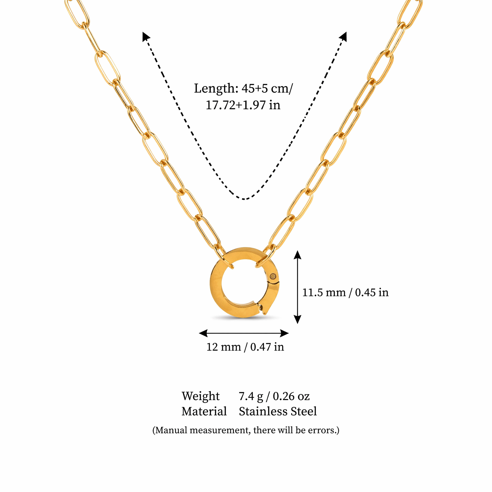 Paper clip chain + live ring