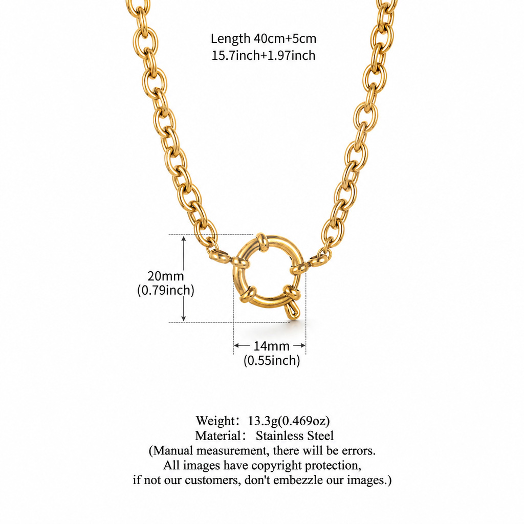 Round pearl sailor buckle chain 40+5cm