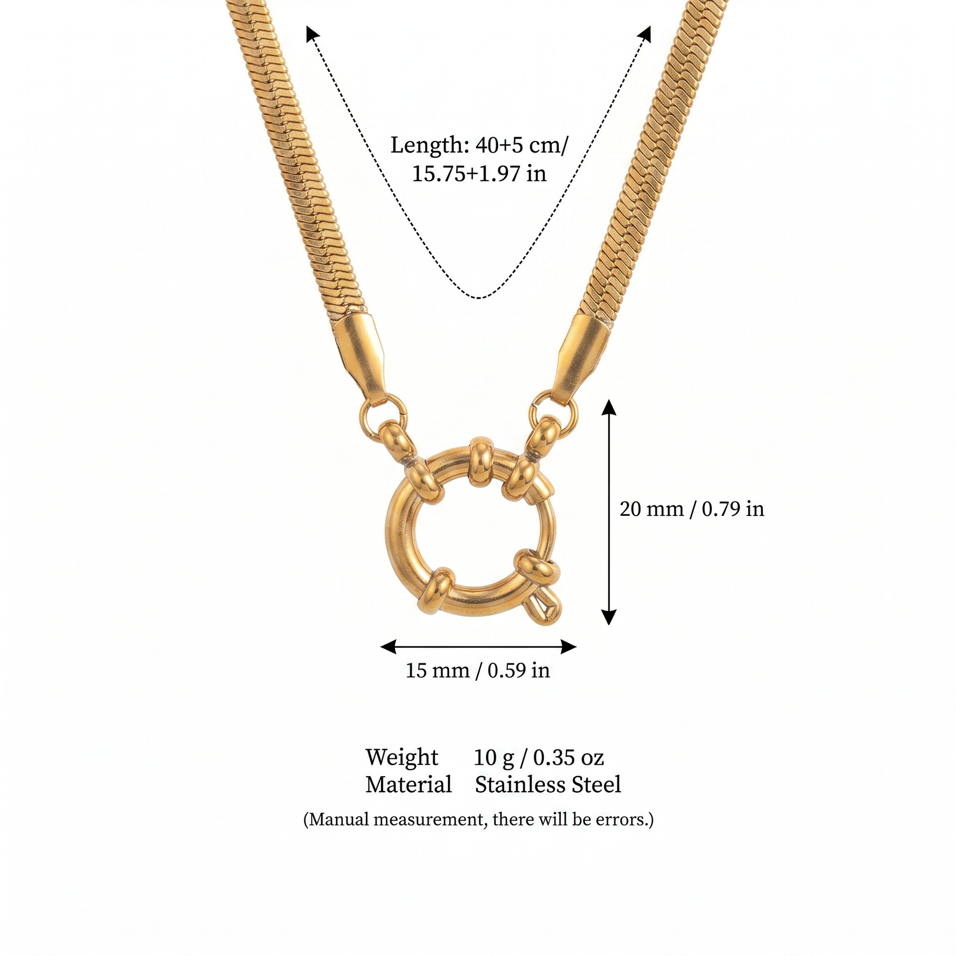 Snake bone sailor buckle chain 40+5cm