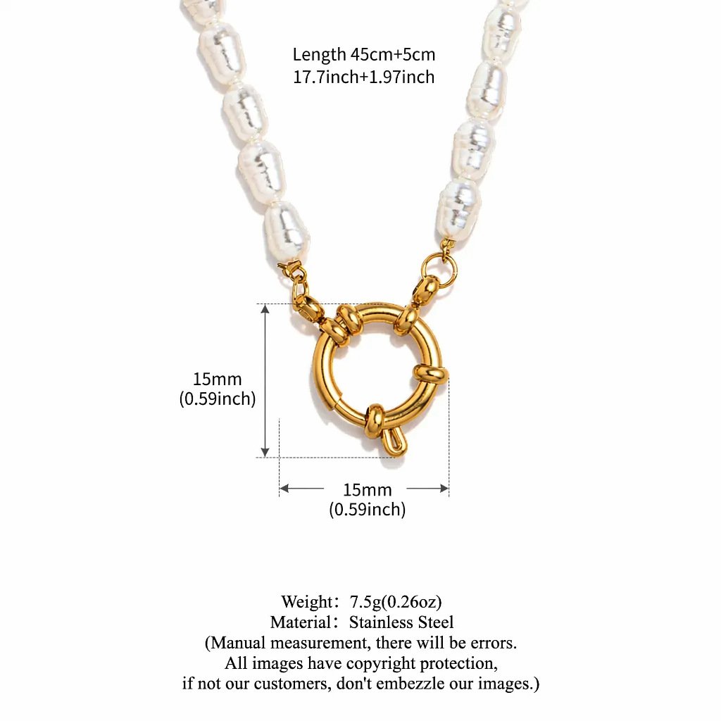 Pearl sailor buckle chain (without pendant) 40+5cm