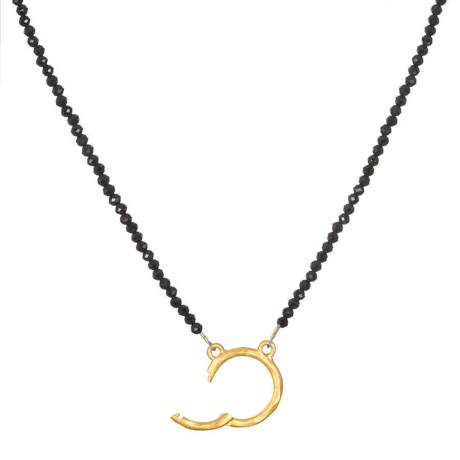 Black bead snap chain