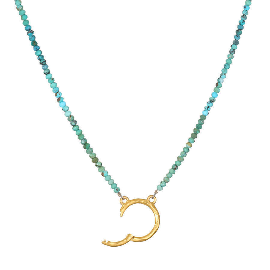 Green bead buckle chain
