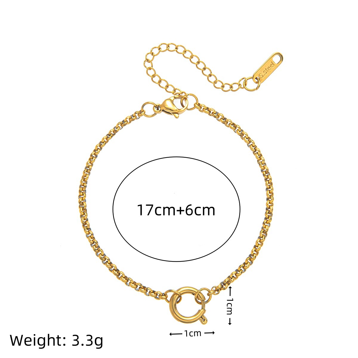 Round pearl chain + live ring (bracelet)