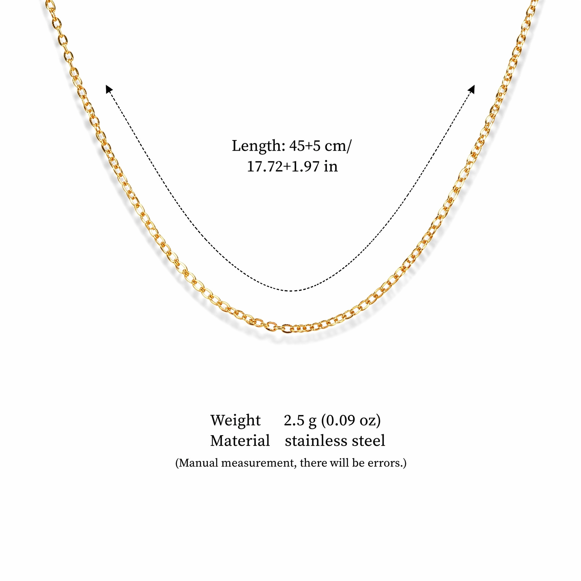 O-shaped chain 1.5mm45+5cm