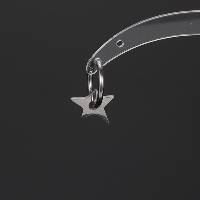 E001 steel earrings steel five stars, 1