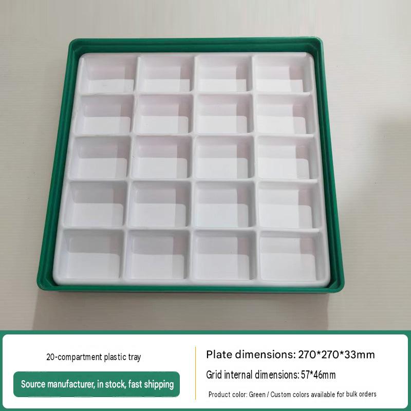 20-compartment plastic tray
