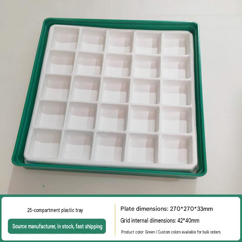 25-compartment plastic tray