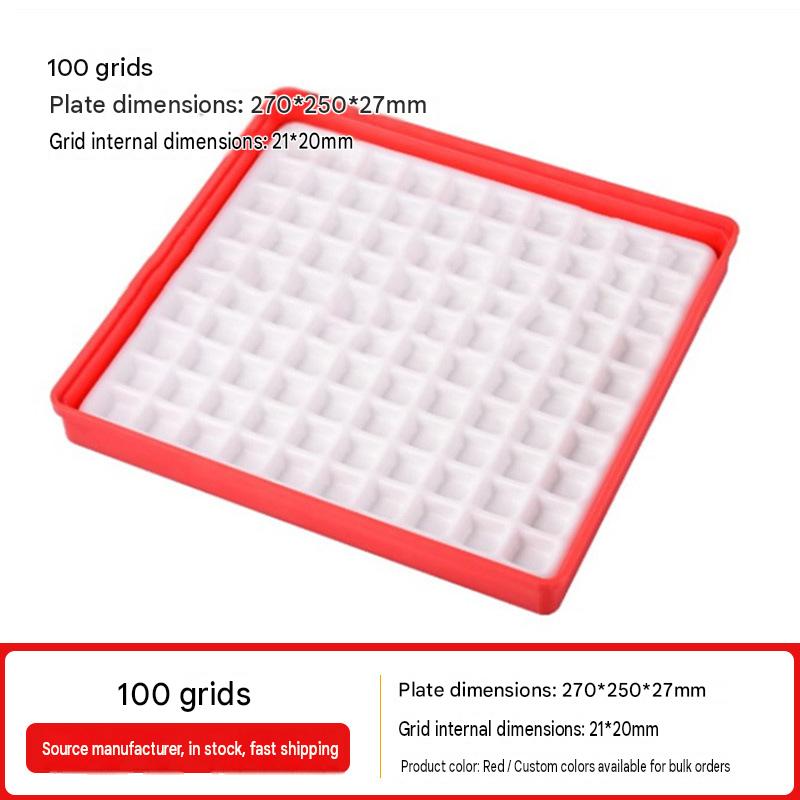 100-compartment plastic tray