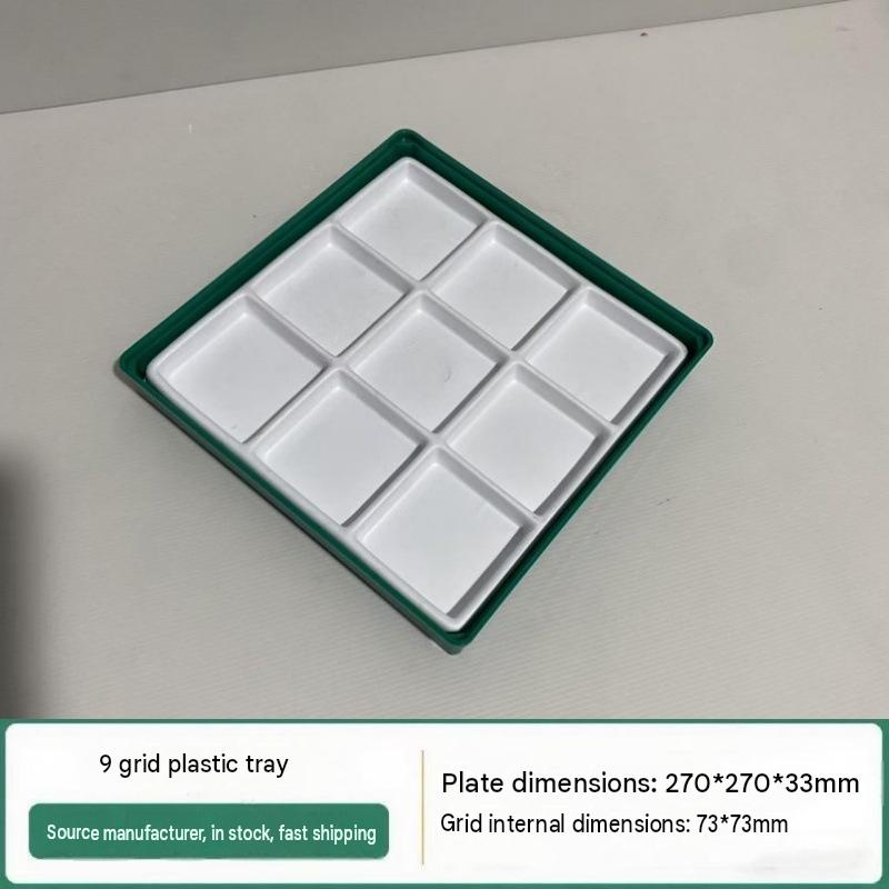 9-compartment plastic tray