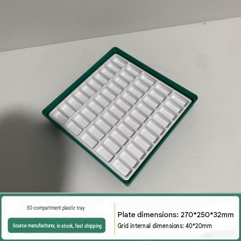 50-compartment plastic tray