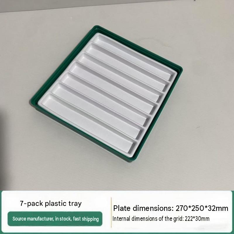 7-compartment plastic tray
