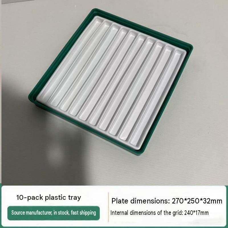 10-compartment plastic tray