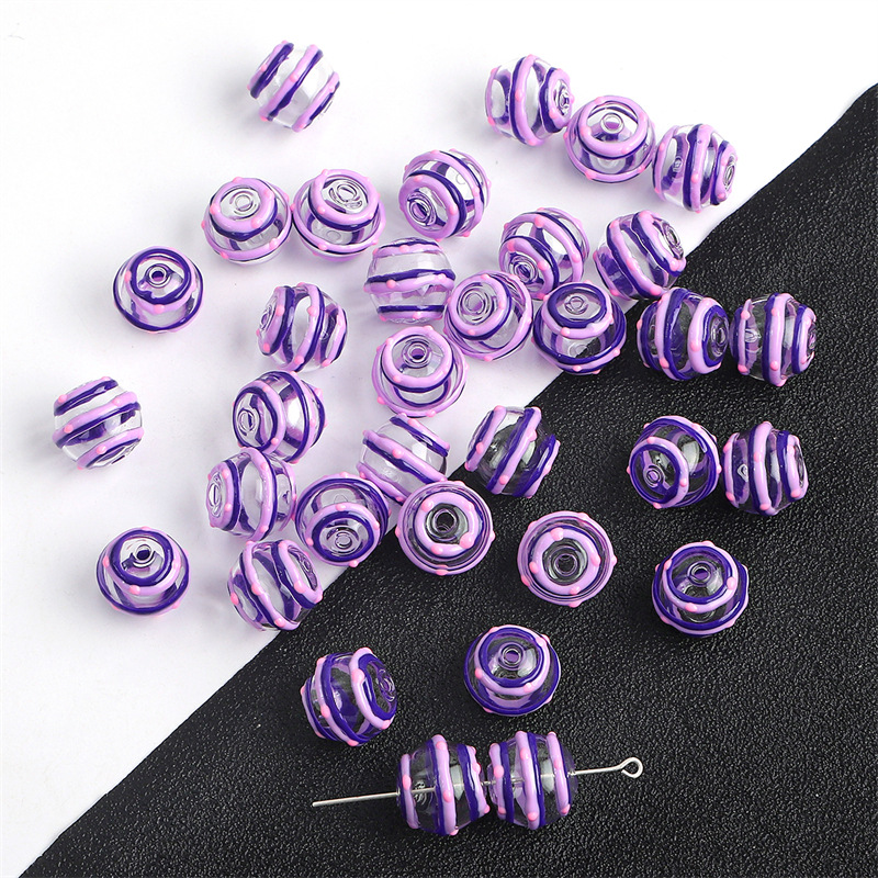 14mm water wave style purple circle 1 piece