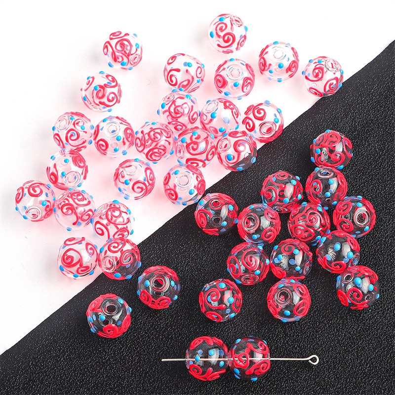 14mm pattern red blue dot 1 piece