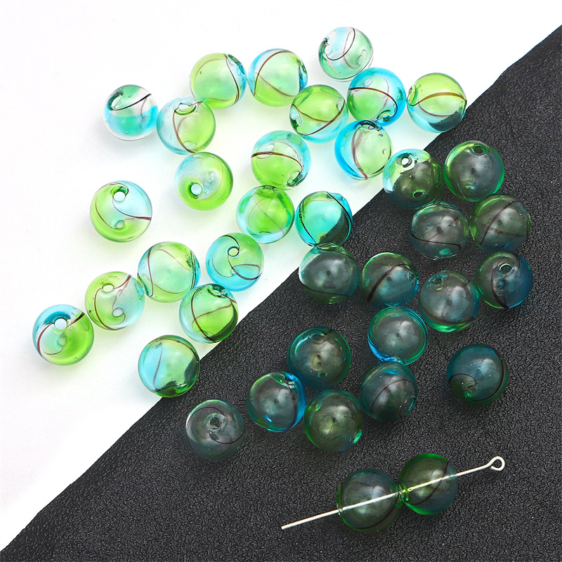 14mm striped blue and green 1 piece