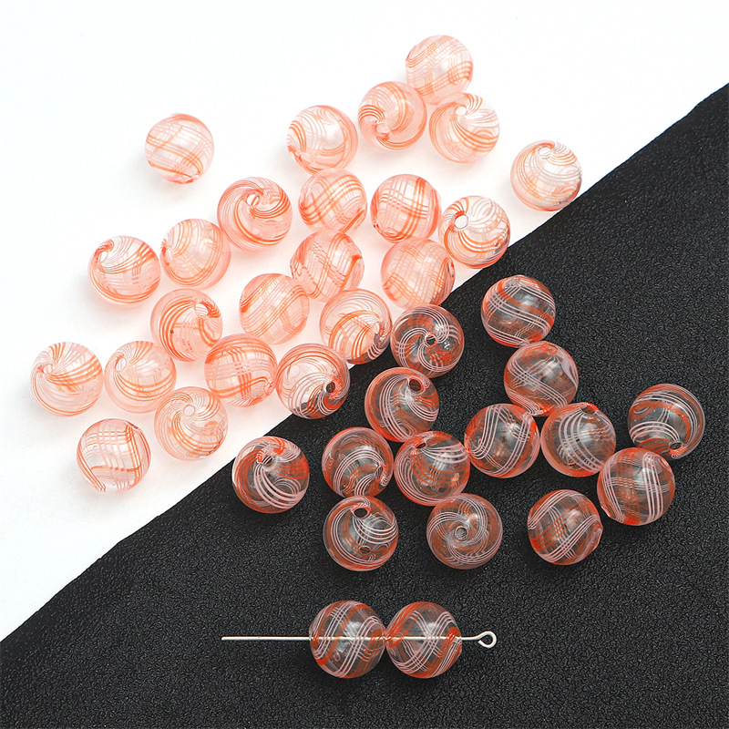 14mm pink and white thin wire 1 piece