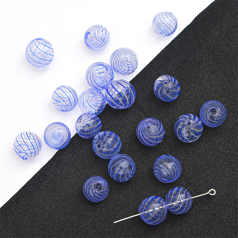 14mm blue and white thin wire 1 piece
