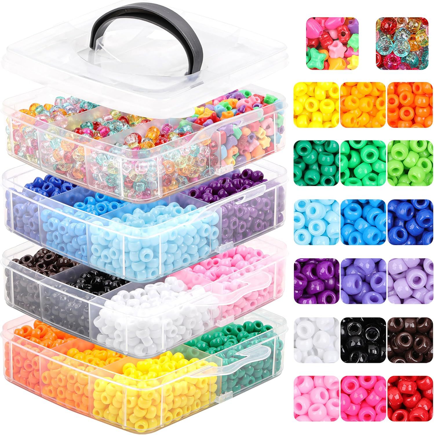 Four-layer barrel bead set box