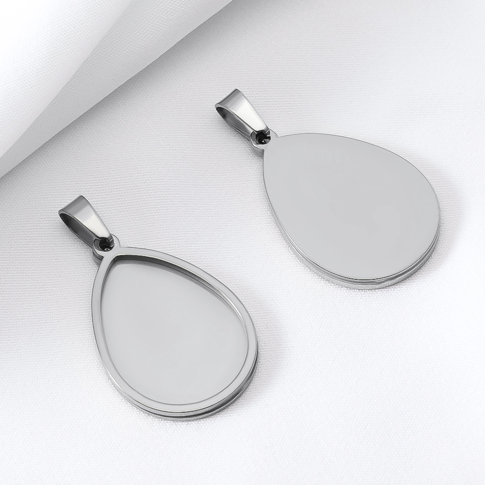 Steel color water drop-24x17mm