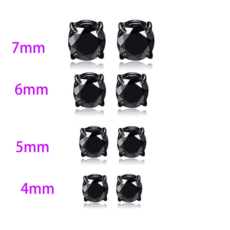 Black black diamond set 4mm-7mm